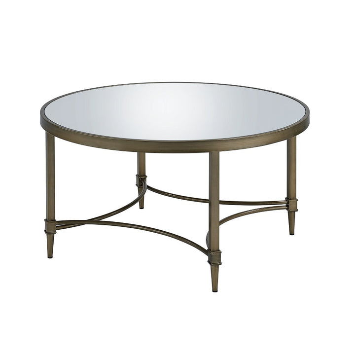Aditya Coffee Table - Mirrored &amp; Antique Brass