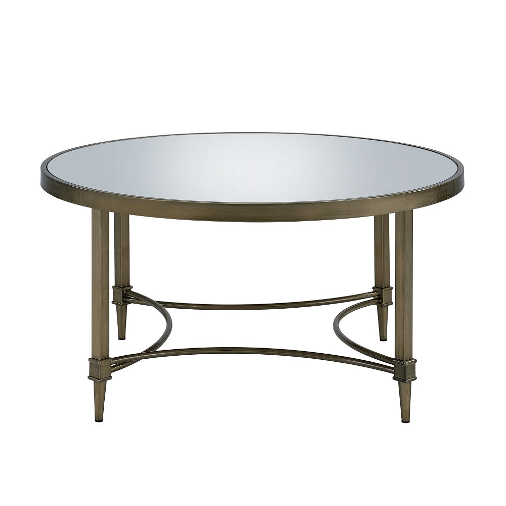 Aditya Coffee Table - Mirrored & Antique Brass