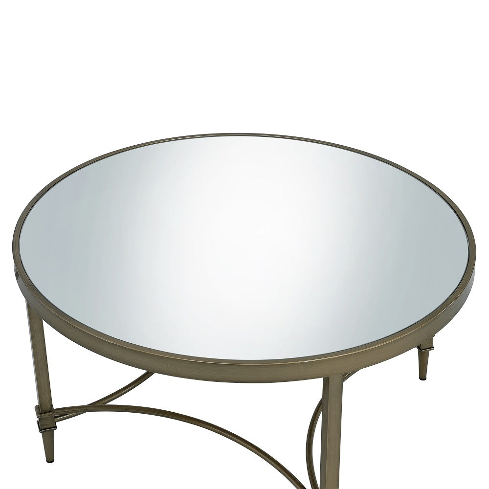 Aditya Coffee Table - Mirrored & Antique Brass