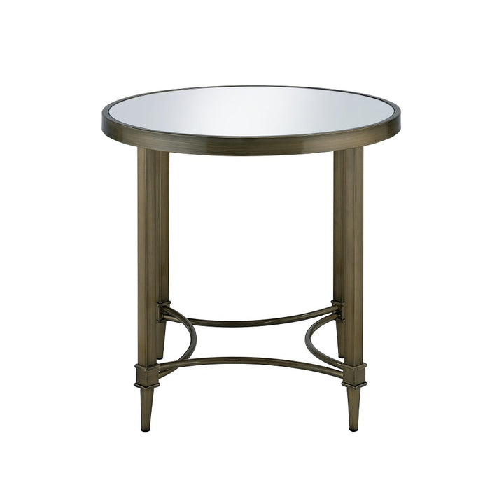 Aditya End Table - Mirrored &amp; Antique Brass