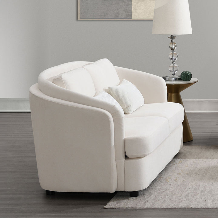 Mariko Loveseat with 2 Pillows - Beige Linen