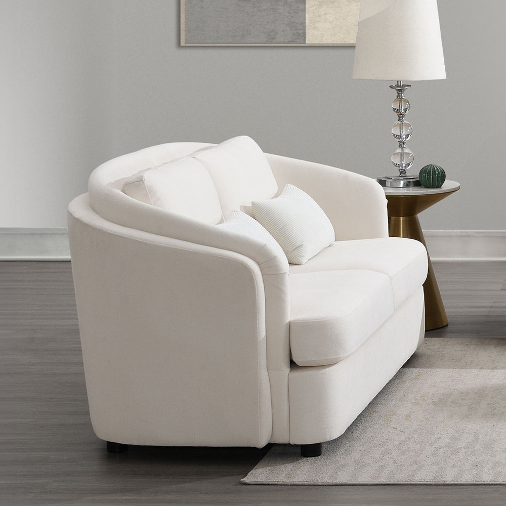 Mariko Loveseat with 2 Pillows - Beige Linen