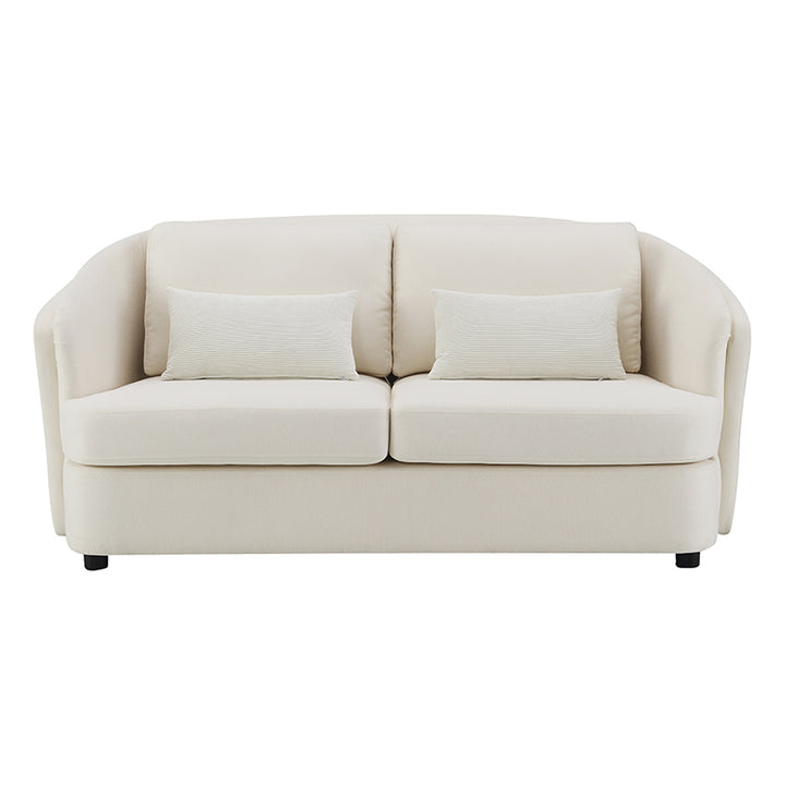 Mariko Loveseat with 2 Pillows - Beige Linen