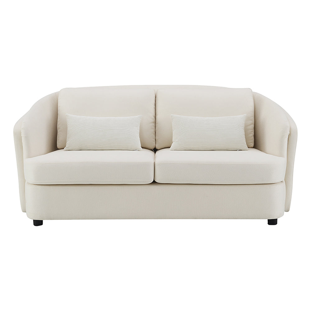 Mariko Loveseat with 2 Pillows - Beige Linen