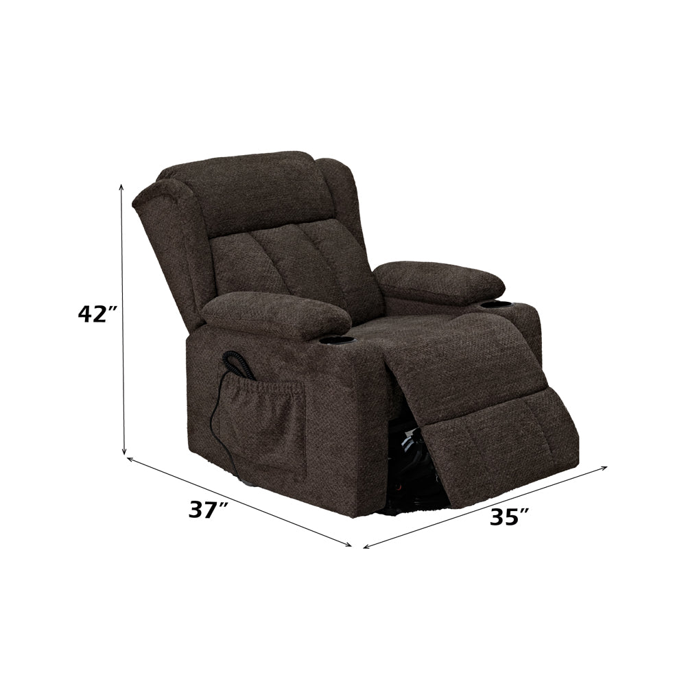 ACME Furniture Lusio Power Motion Recliner with Lift & Cup Holder LV02833