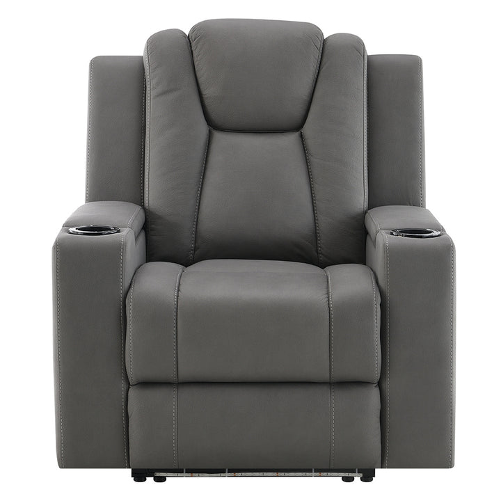 Leuco Power Motion Recliner with Cup Holder, Control, LED &amp; Power Headrest