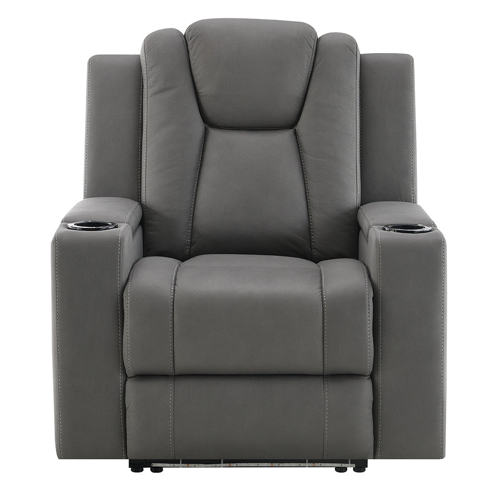 Leuco Power Motion Recliner with Cup Holder, Control, LED & Power Headrest