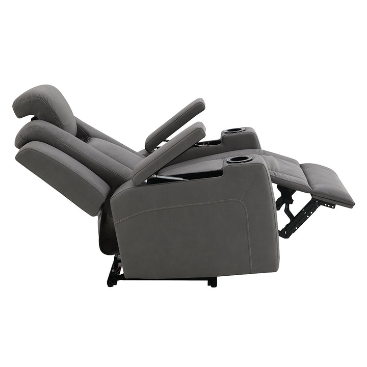 Leuco Power Motion Recliner with Cup Holder, Control, LED &amp; Power Headrest