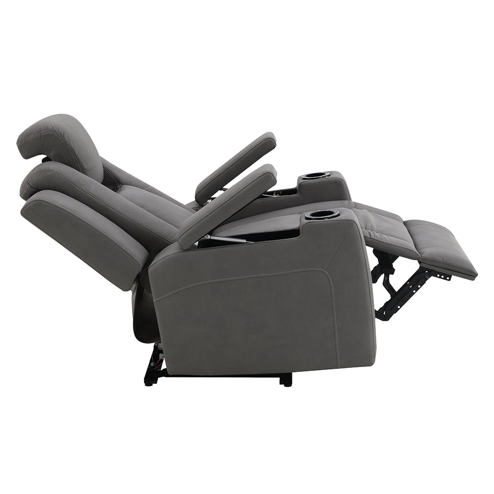 Leuco Power Motion Recliner with Cup Holder, Control, LED & Power Headrest