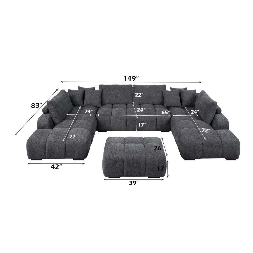 Chosen Sectional Sofa with 6 Pillows