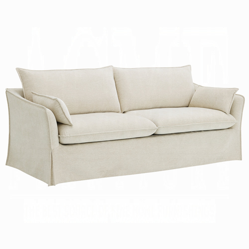 Modern Slipcover Shane Sofa with Pocket Coil Seating & Accent Pillows