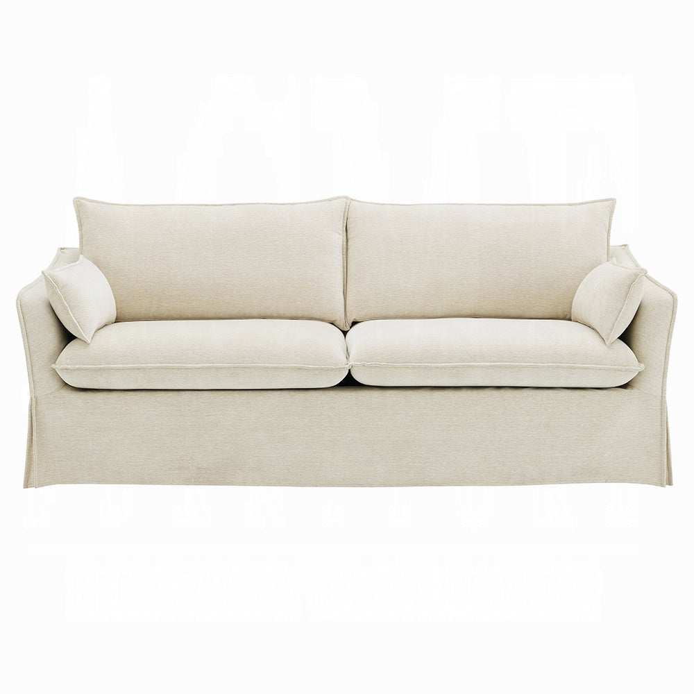 Beige sofa on a white background
