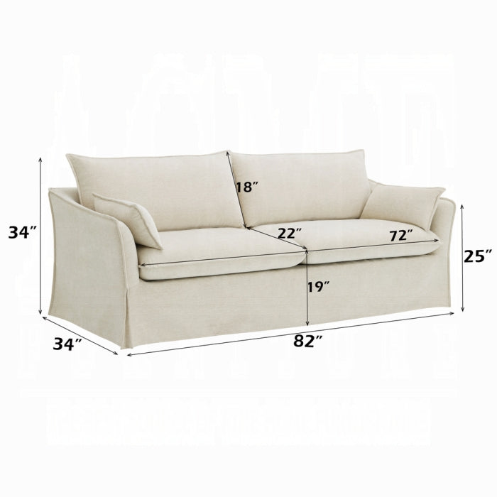Modern Slipcover Shane Sofa with Pocket Coil Seating & Accent Pillows