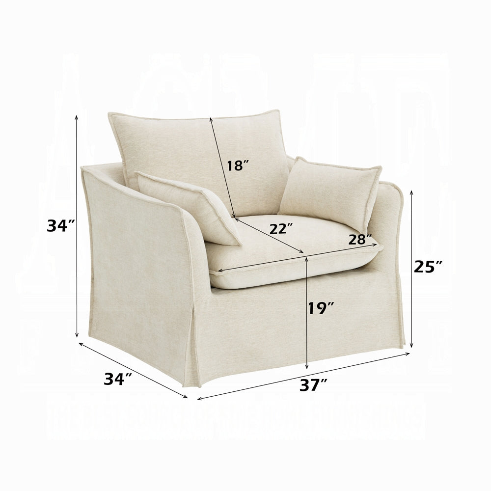 Modern Slipcover Shane Chair with Pocket Coil Seating & Accent Pillows