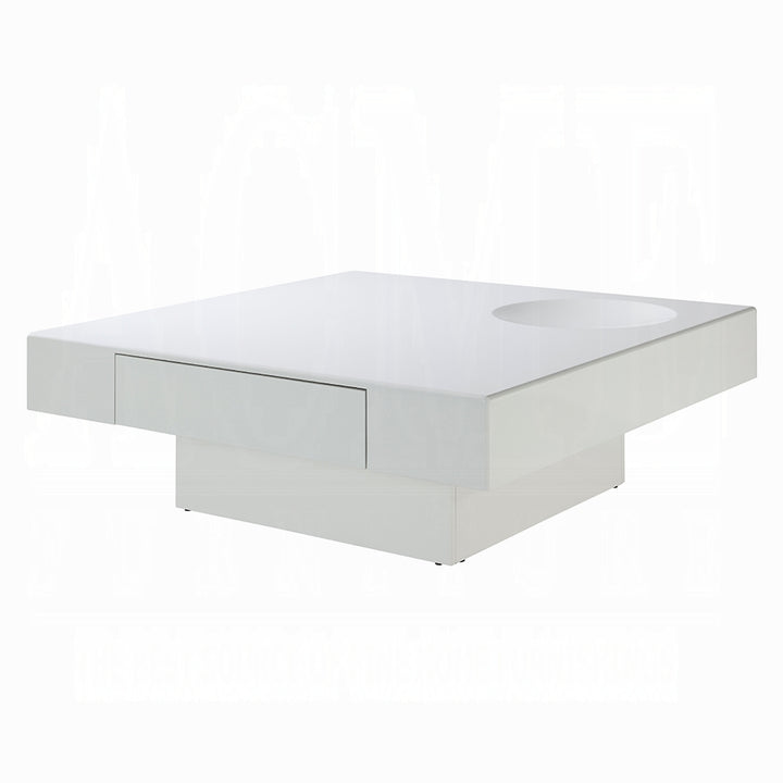 Khaim Square High Gloss White Coffee Table