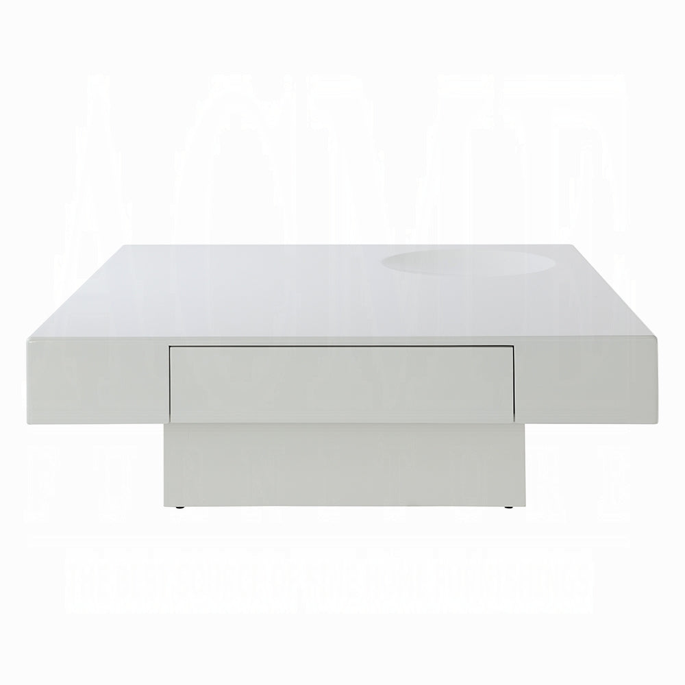 Khaim Square High Gloss White Coffee Table