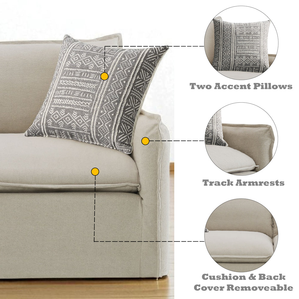 Upendo Sofa with 2 Pillows