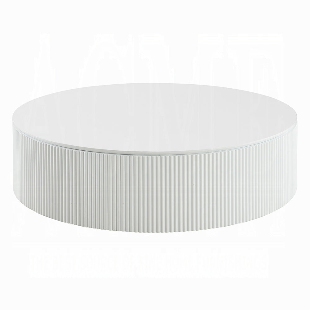 Dyllan Round White High Gloss Modern Coffee Table