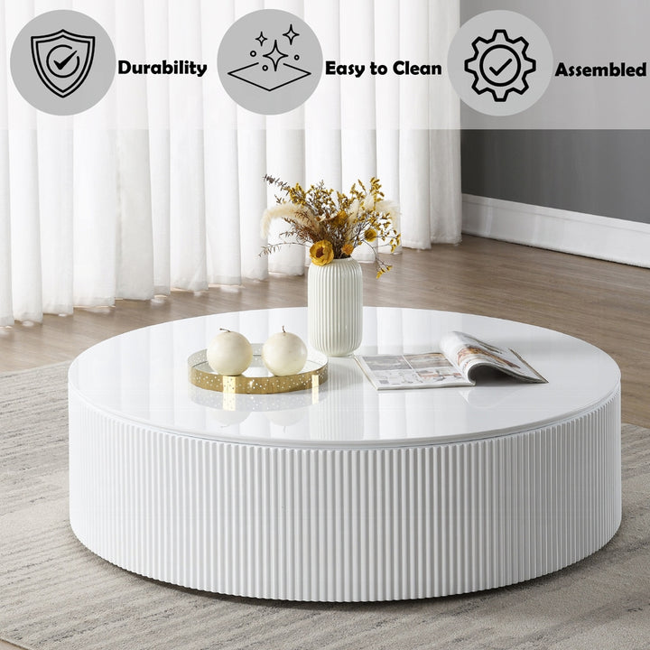 Dyllan Round White High Gloss Modern Coffee Table