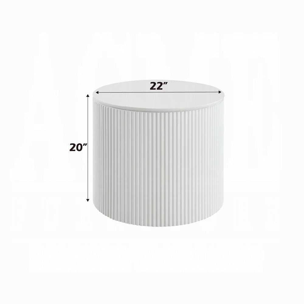 White cylindrical container with dimensions labeled on a white background
