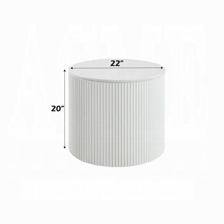 White cylindrical container with dimensions labeled on a white background