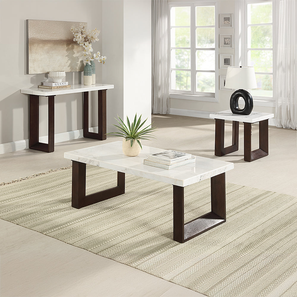 Edwyn End Table with Marble Top