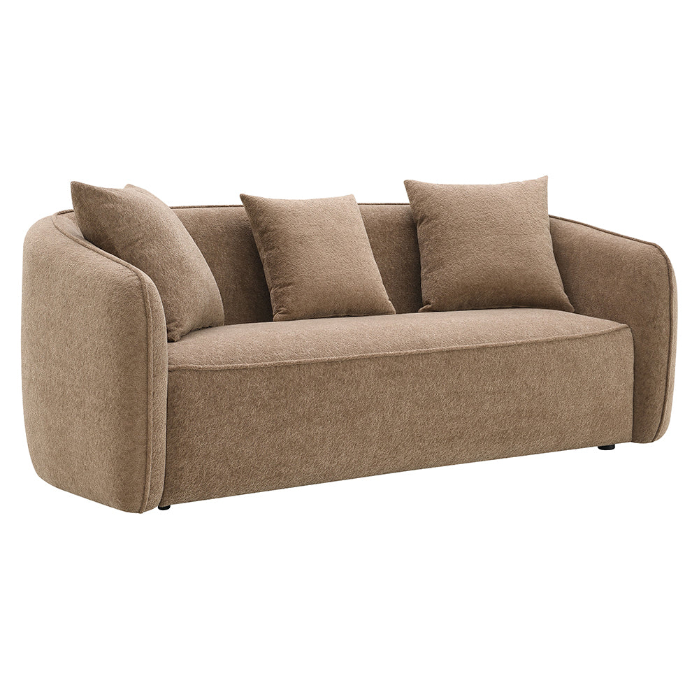 Keith Sofa with 3 Pillows - Brown Chenille