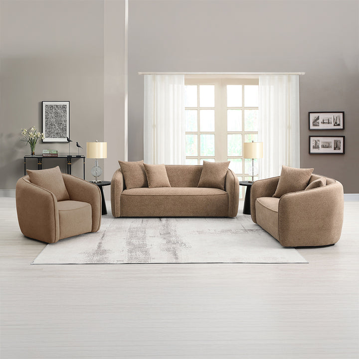 Keith Sofa with 3 Pillows - Brown Chenille