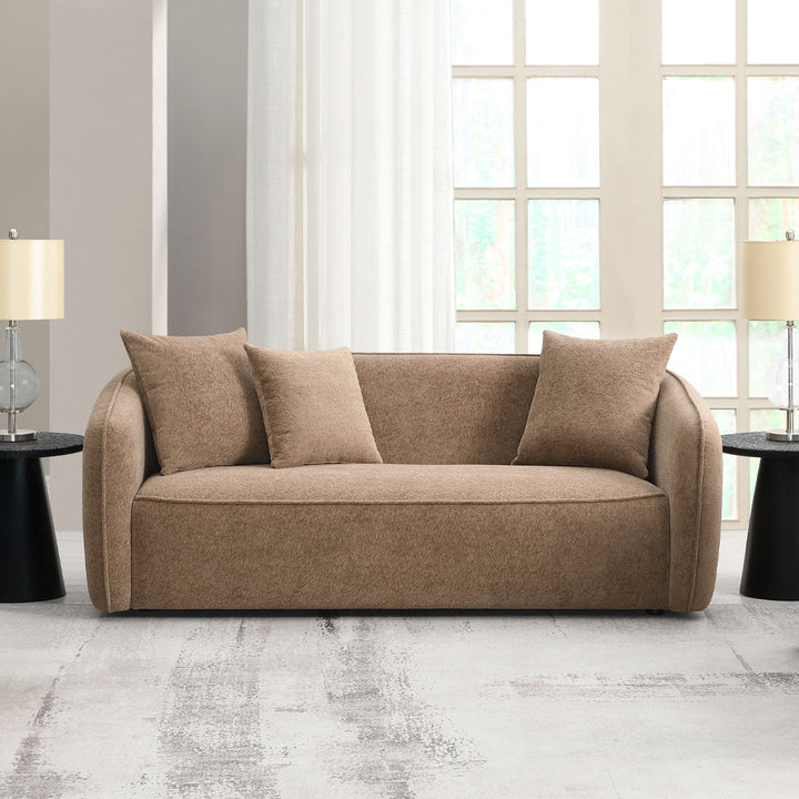 Keith Sofa with 3 Pillows - Brown Chenille