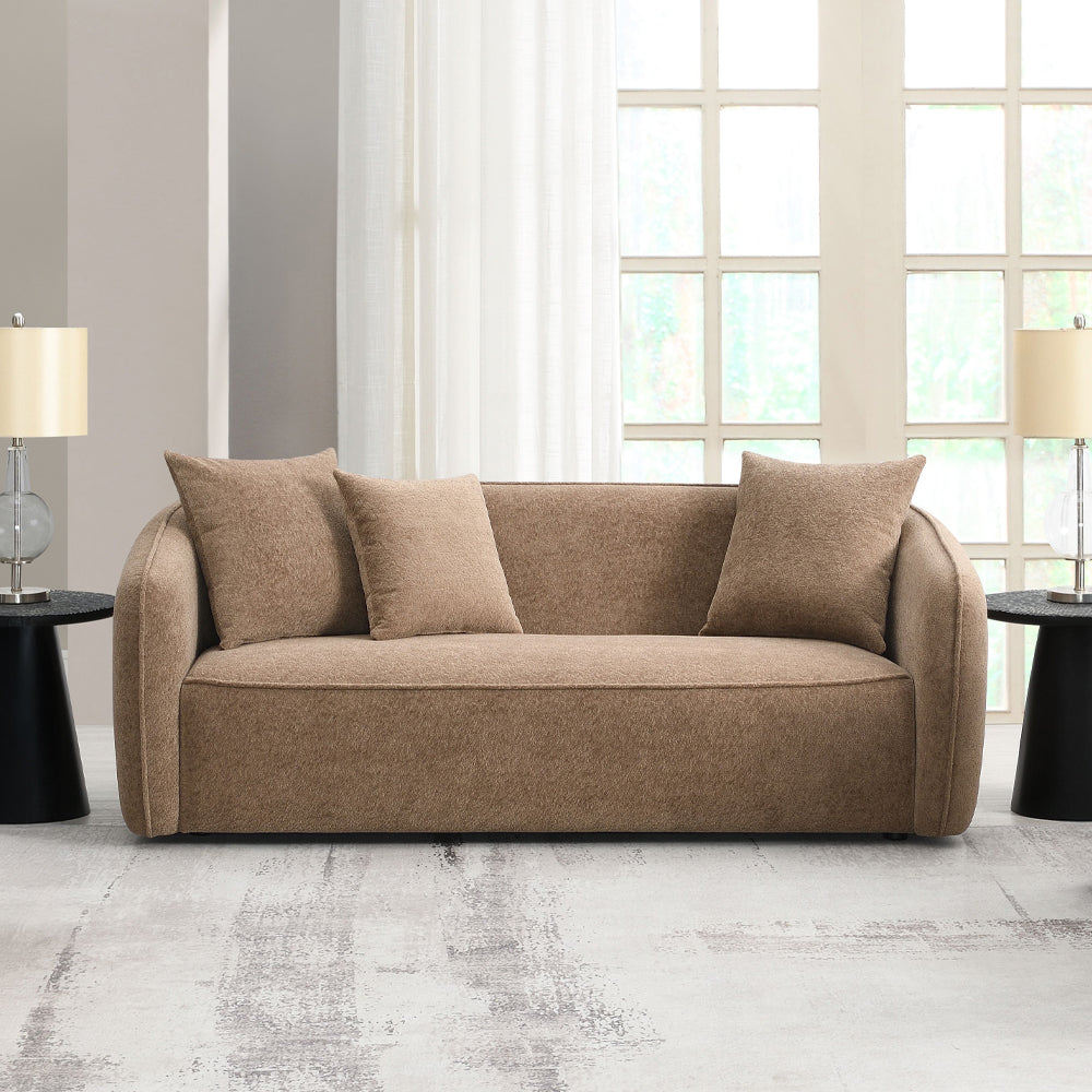 Keith Sofa with 3 Pillows - Brown Chenille