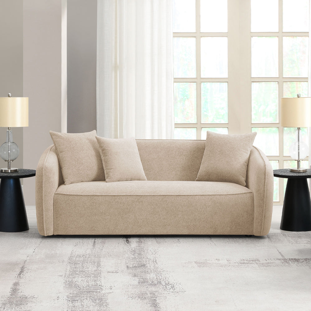 Keith Sofa with 3 Pillows - Beige Chenille