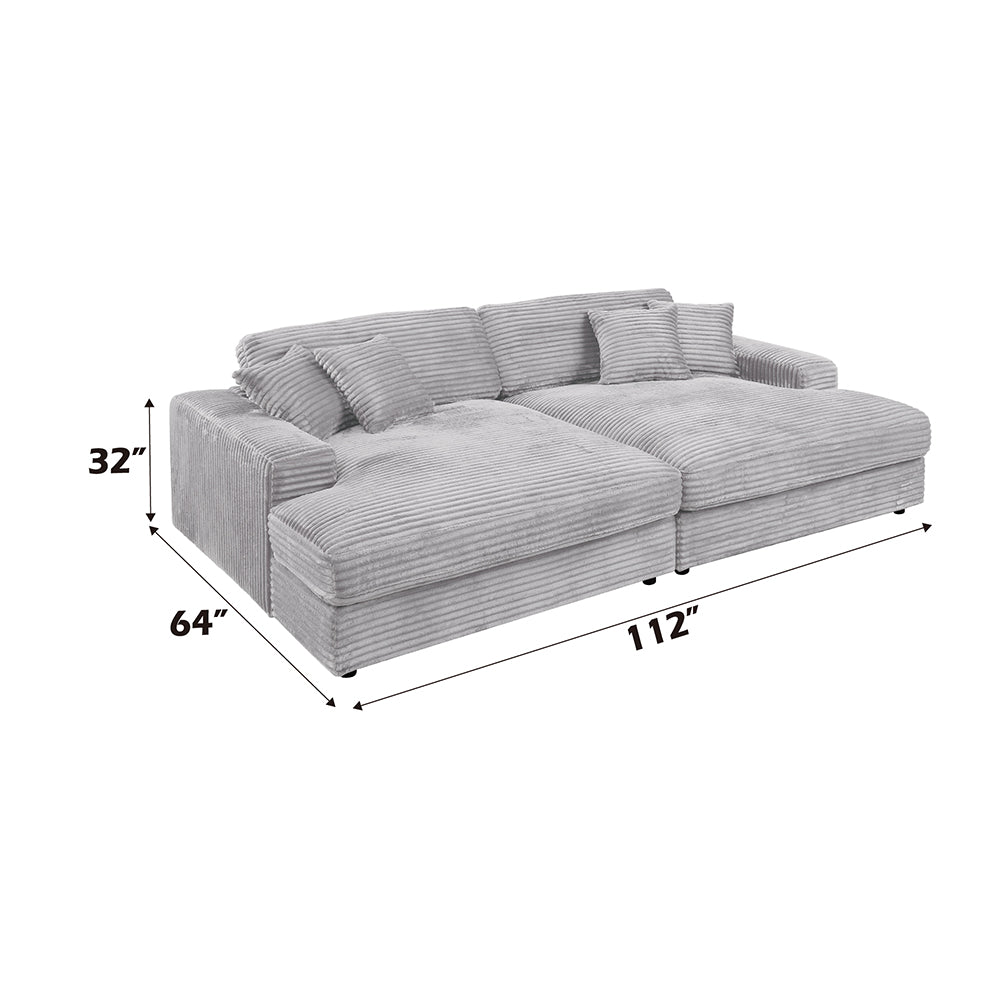 Hilde Sectional Sofa with 4 Pillows