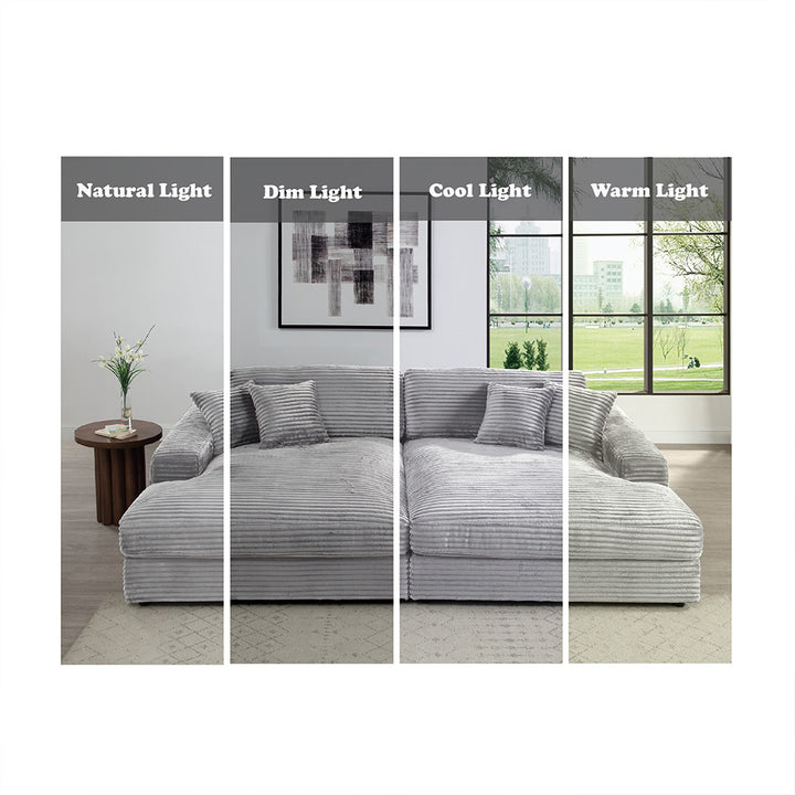 Hilde Sectional Sofa with 4 Pillows