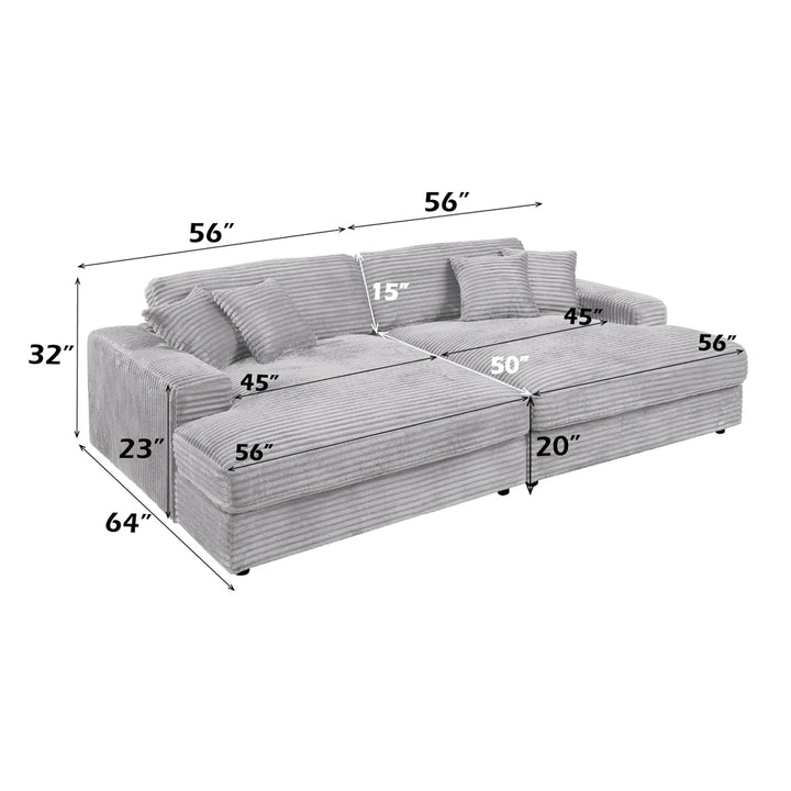 Hilde Sectional Sofa with 4 Pillows