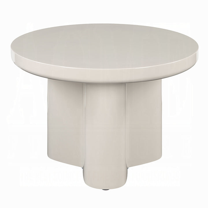 Joane End Table | Modern Light Gray High Gloss Accent Table