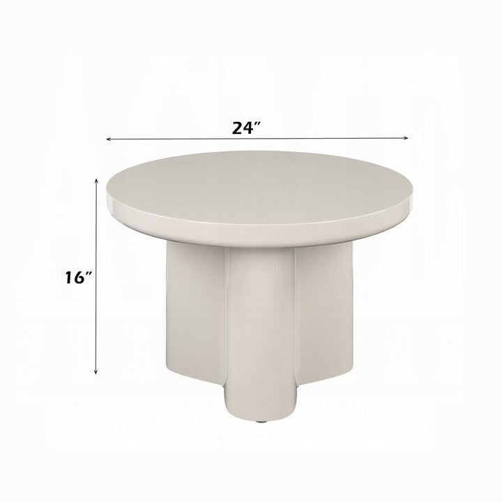 Joane End Table | Modern Light Gray High Gloss Accent Table