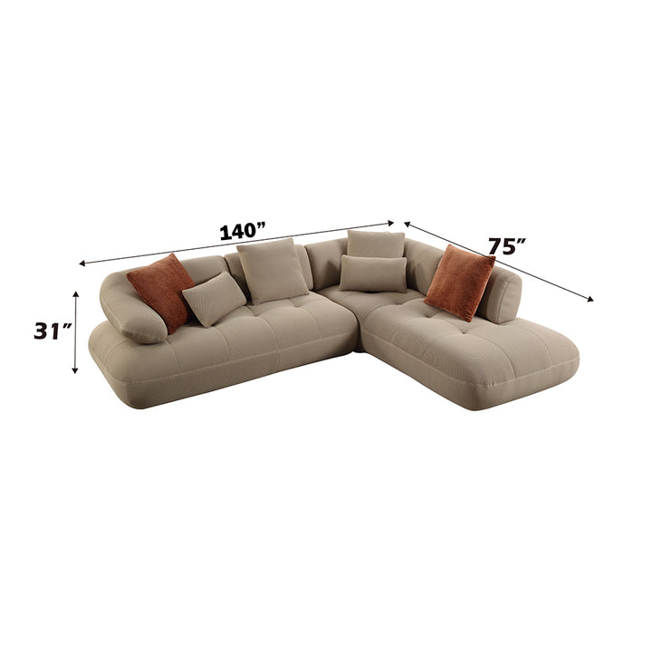 Carrick Sectional Sofa with 6 Pillows