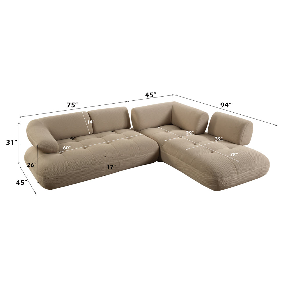 Carrick Sectional Sofa with 6 Pillows
