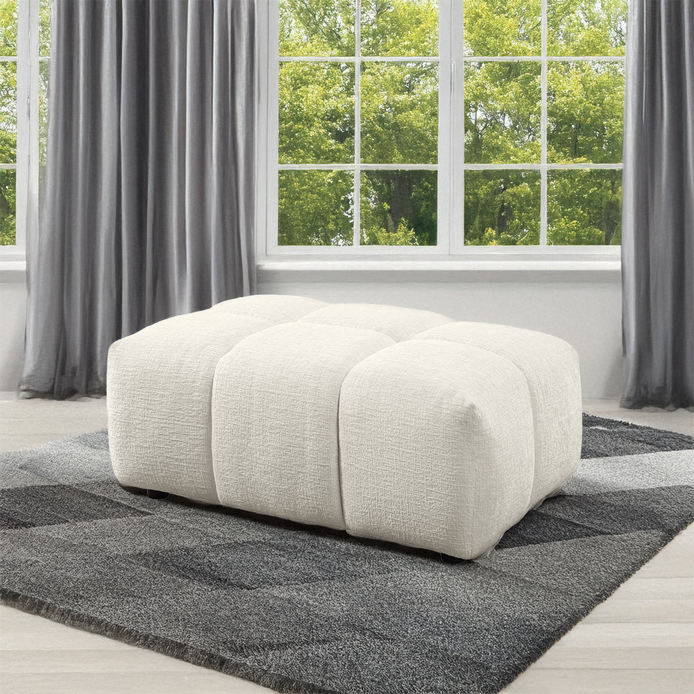 Loanna Ottoman - Beige Linen