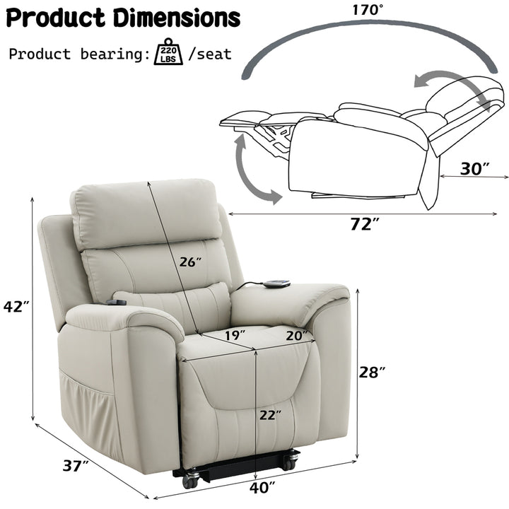 Marsha Power Recliner with Lift &amp; Massage