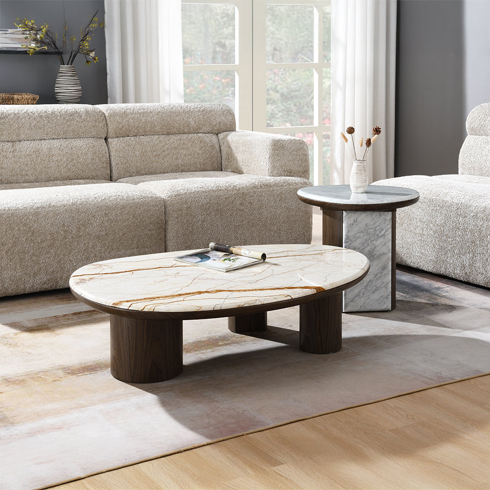 Haidar Coffee Table with Natural Marble