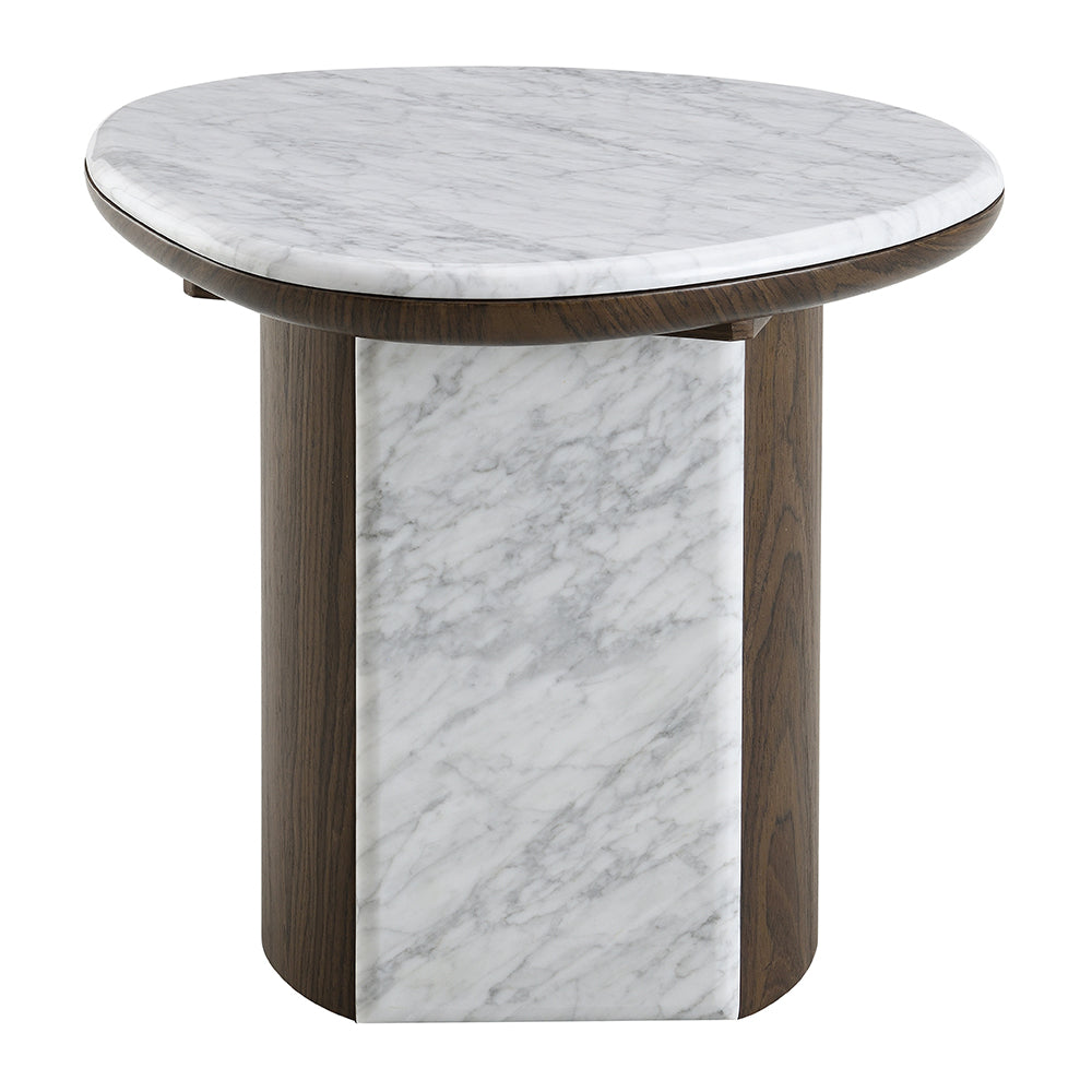 Haidar End Table with Natural Marble