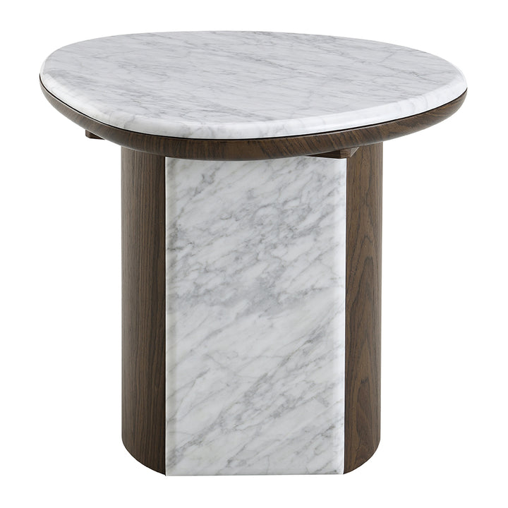 Haidar End Table with Natural Marble