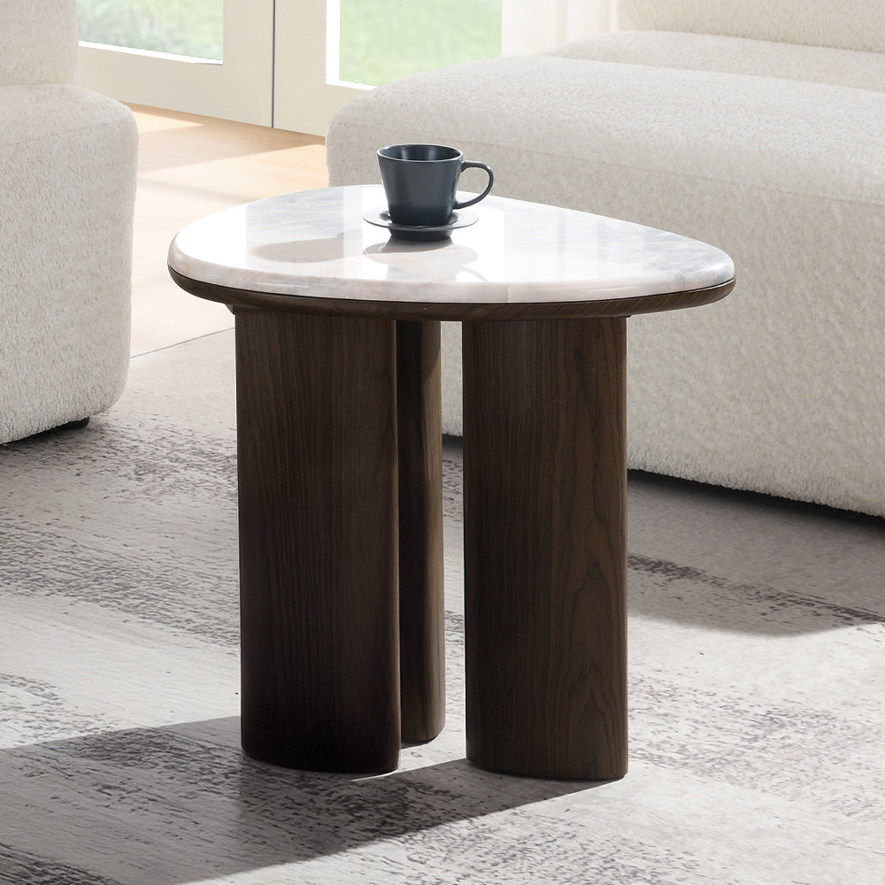 Hanale End Table with Natural Marble