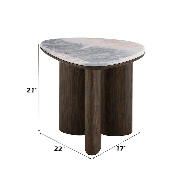 Hanale End Table with Natural Marble