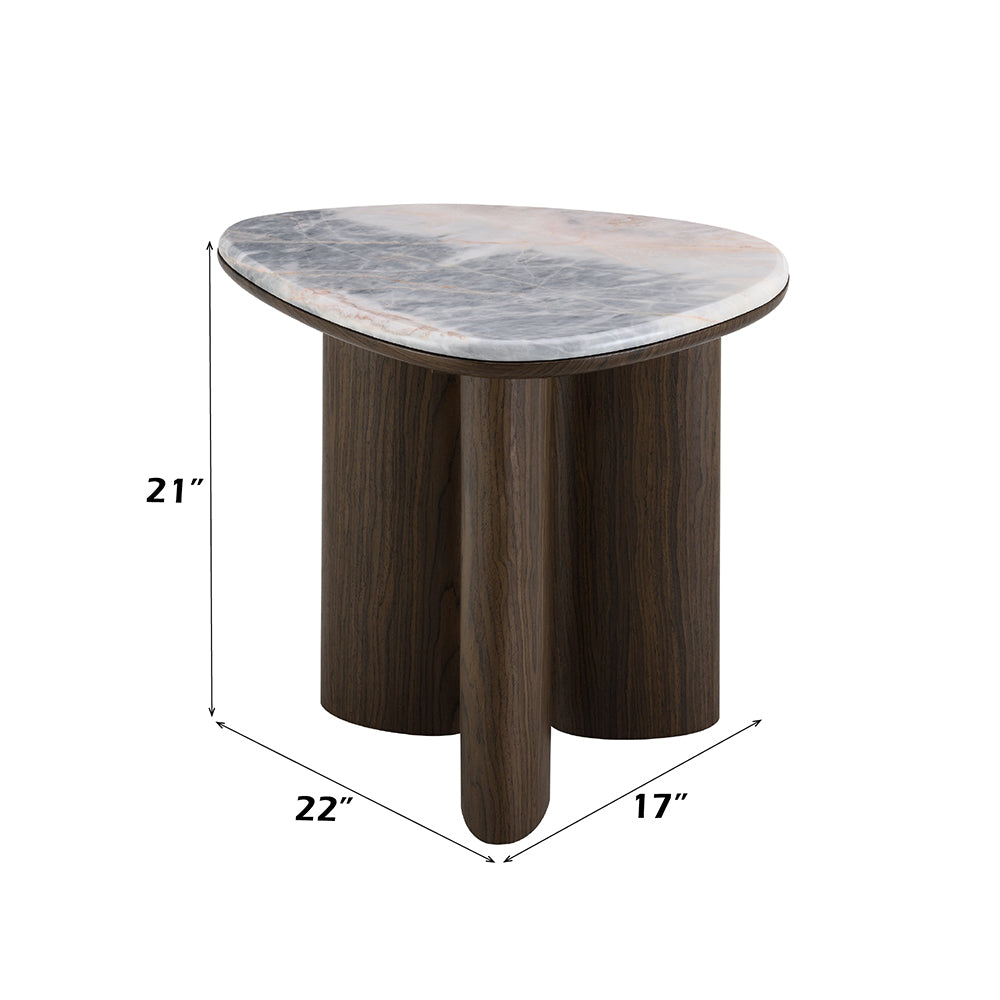 Hanale End Table with Natural Marble