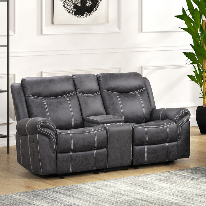 Zubaida Power Glider Motion Loveseat with USB
