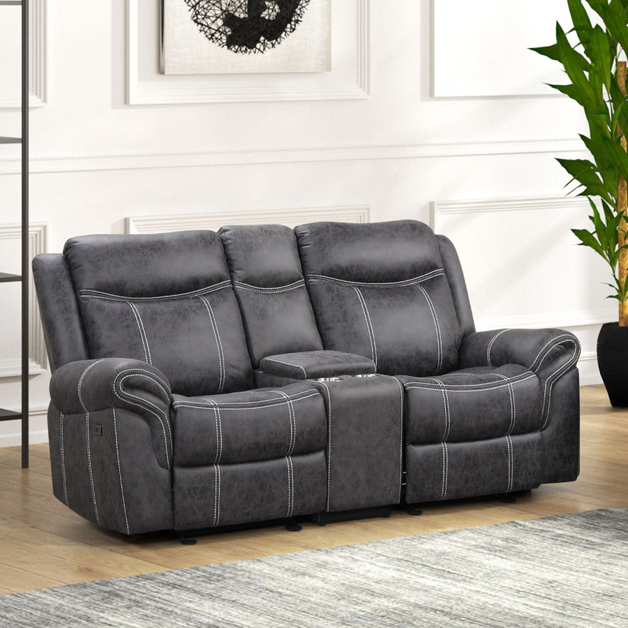Zubaida Power Glider Motion Loveseat with USB