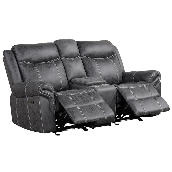 Zubaida Power Glider Motion Loveseat with USB