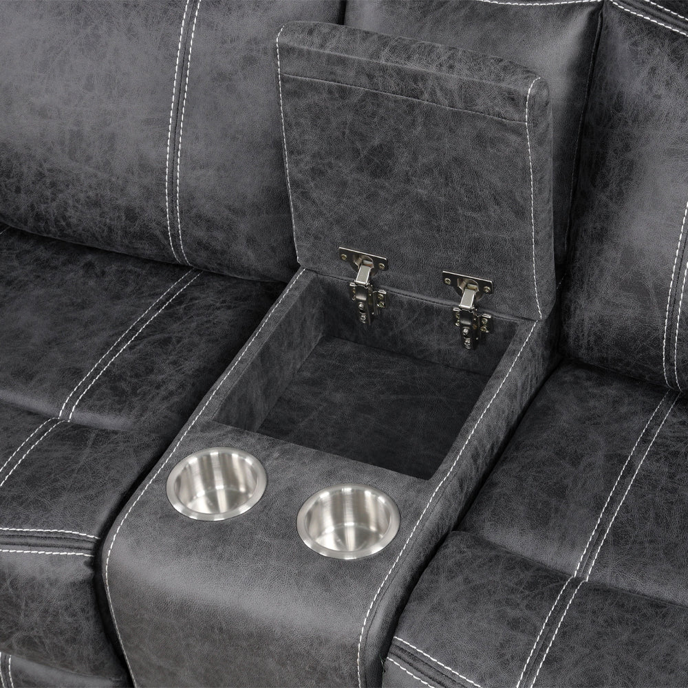 Zubaida Power Glider Motion Loveseat with USB